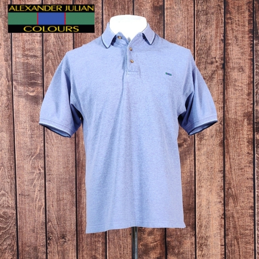 Vtg Mens Orchid Alexander Julian Colours Polo Shirt Like New